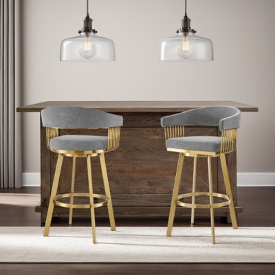 Chelsea Swivel Bar Height Bar Stool, Anchor Gray