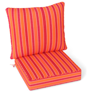 Deep Seat Chair Cushion Pads Set with Rope Belts for Indoor and Outdoor-Orange