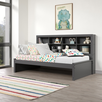 Donco Kids Bookcase Twin Day Bed, Dark Gray