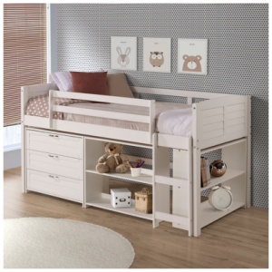Donco Kids Louver Twin Modular Loft Bed, White