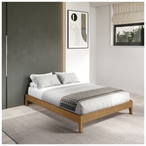 Donco Trading No Headboard Queen Platform Bed, Urban Oak