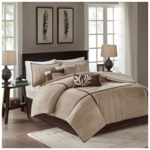 Dune Queen 7 Piece Comforter Set, Beige
