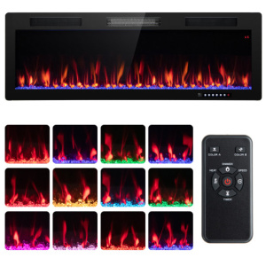 Electric Fireplace 40/50/60 Inches Recessed and Wall Mounted for 2' x 6' Stud-50 inches