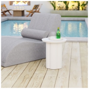 Erika Home Kogur Outdoor Side Table, White