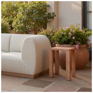 Erika Home Regels Outdoor Side Table, Natural