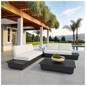 Erika Home Tien Outdoor Coffee Table, Black