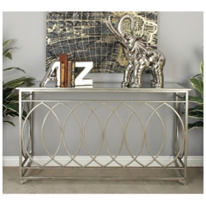 Geometric Console Table, Silver