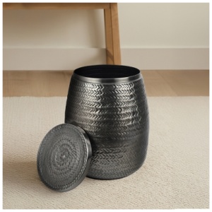 HAPPIMESS Jasper Storage Side Table, Antique Nickel