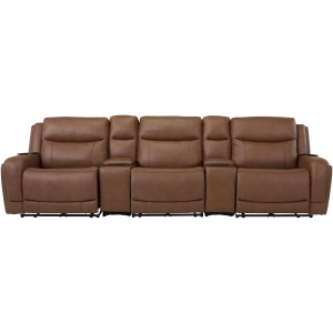 Harbin 5-pc. Leather Triple Power Sectional