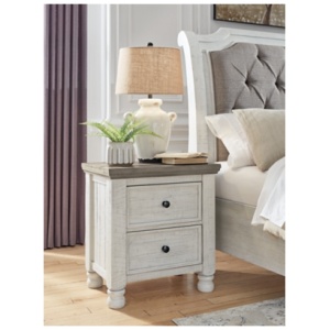 Havalance 26" 2 Drawer Charging Nightstand, Two-tone