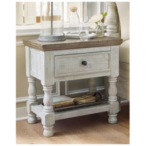 Havalance 28" 1 Drawer Charging Nightstand, Two-tone