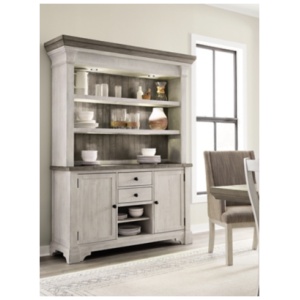 Havalance Buffet and Hutch, White/Gray