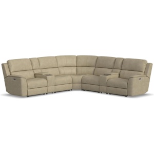 Henrick 7-pc. Triple Power Leather Sectional
