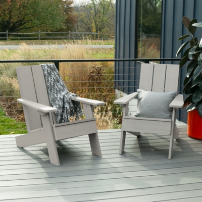 Highwood Italica Outdoor Adirondack Chair (Set of 2), Harbor Gray