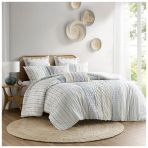 Hills Cotton Printed Comforter Set, Navy