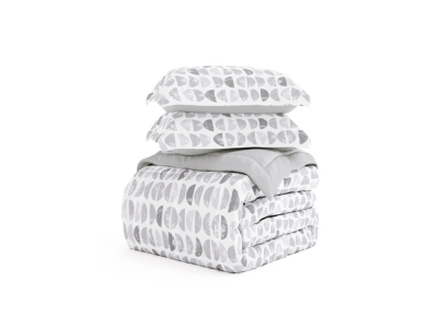 Home Collection Moonlight Stars Premium Down Alternative King 3-Piece Comforter Set, Ash Gray
