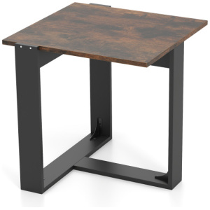 Industrial Sofa End Table with Metal Frame-1