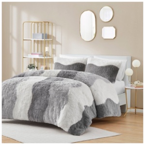 Intelligent Design Shaggy Full/Queen Comforter Set, Gray