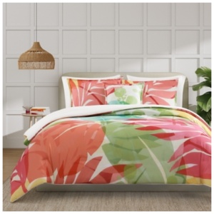J. Queen Bold Tiki 3 Piece Full/Queen Comforter Set, Fuchsia