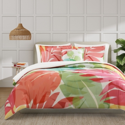 J. Queen Bold Tiki 3 Piece Full/Queen Comforter Set, Fuchsia