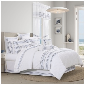 J. Queen New York Bayside 4 Piece California King Comforter Set, Blue