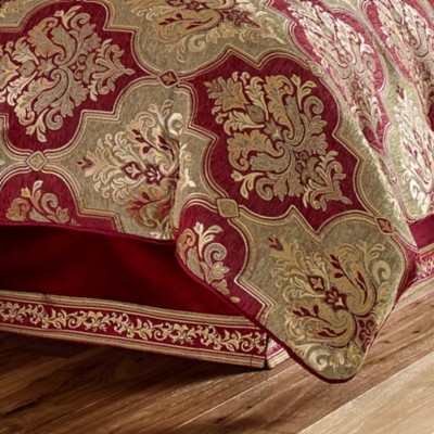 J. Queen New York Maribella California King 4 Piece Comforter Set, Crimson