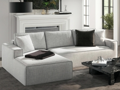 Jennifer Taylor Home Brenley 2-Piece Sectional Sofa, Ash Gray