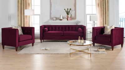 Jennifer Taylor home Jack Sofa, Burgundy