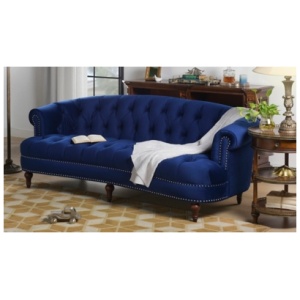 Jennifer Taylor home La Rosa Chesterfield Sofa, Navy Blue