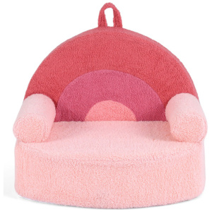Kids Sofa Toddler Foam Couch with Soft Fleece Fabric Cover-Pink