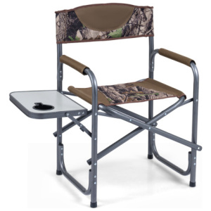 Lightweight Folding Camping Chair with Side Table-Camouflage
