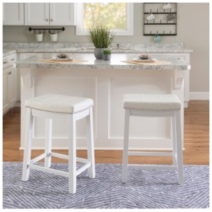 Linon Claridge Counter Height Bar Stool, White