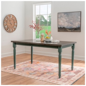 Linon Wesley Dining Table, Teal Blue