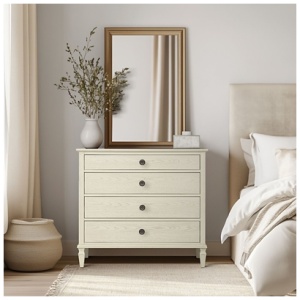 Madison Park Signature Victoria 4 Drawer Dresser, Antique Cream