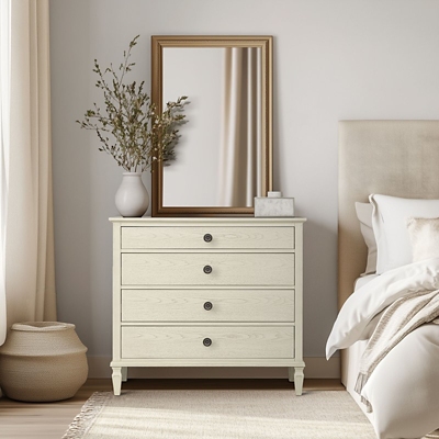 Madison Park Signature Victoria 4 Drawer Dresser, Antique Cream