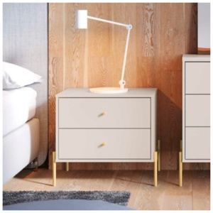 Manhattan Comfort 25" 2 Drawer Nightstand, Off White