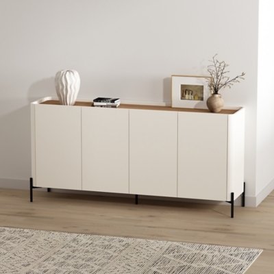 Manhattan Comfort Abbey Sideboard, Maple/Off White