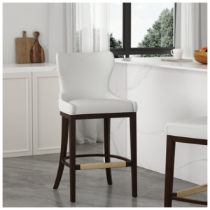 Manhattan Comfort Blair Bar Height Bar Stool, White