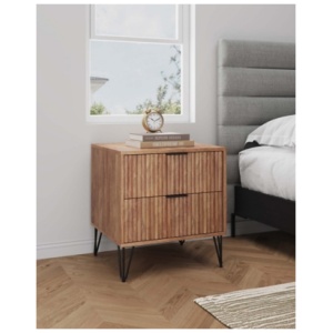 Manhattan Comfort DUMBO 20" 2 Drawer Nightstand, Golden Brown