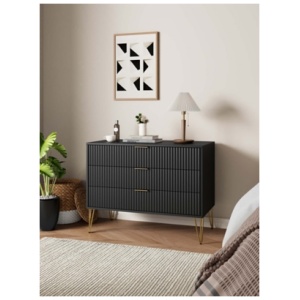Manhattan Comfort DUMBO 35" 3 Drawer Dresser, Black