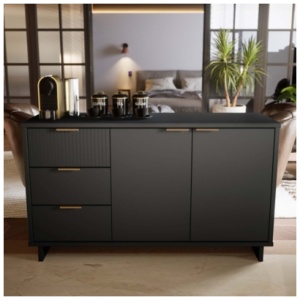 Manhattan Comfort Granville Sideboard, Dark Gray