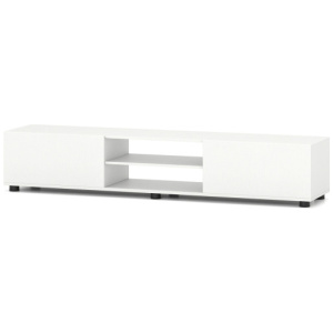 Modern TV Stand for up to 70" TVs Minimalist Entertainment Center with 2 Doors and Open Shelves-White