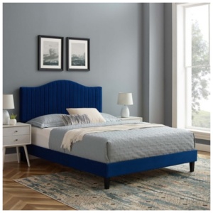Modway Juniper Tufted King Platform Bed, Navy