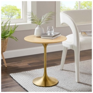 Modway Lippa Side Table, Gold/Natural