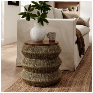 Modway Maris End Table, Walnut/Natural