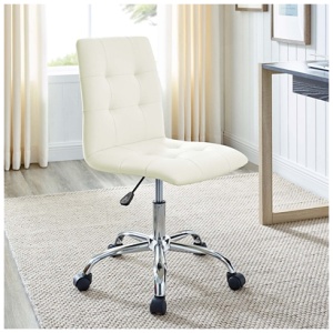 Modway Prim Armless Mid Back Office Chair, White