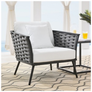 Modway Stance Outdoor Lounge Chair, Gray/White