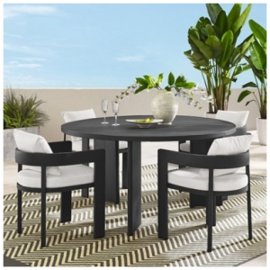 Modway Tahoe Outdoor Dining Table and 4 Chairs, Gray/White