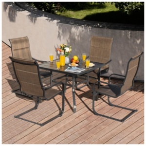 Nuu Garden Outdoor Dining Table and 4 Chairs, Brown