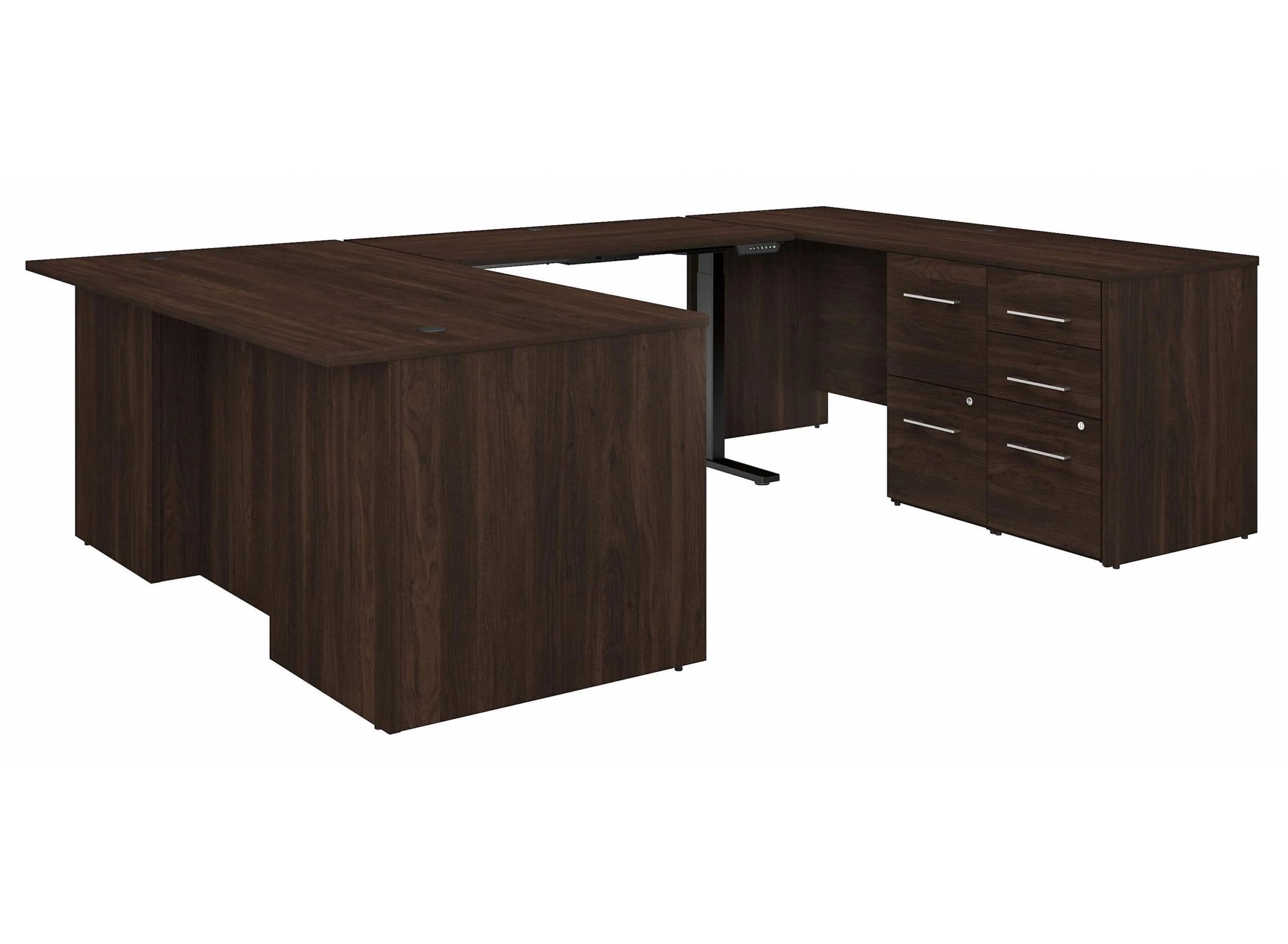Office 500 72W Height Adjustable U Shaped Executive Desk w/ Drawers